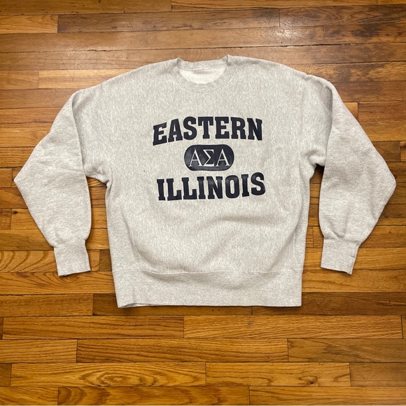 VTG Champion Reverse Weave Eastern Illinois University ΑΣΑ Crewneck Sweatshirt - Picture 1 of 4